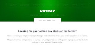 Pay Stubs / Tax Forms - NatPay