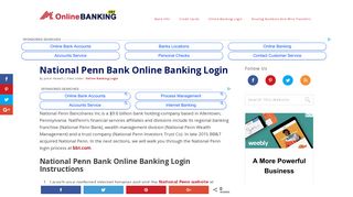 National Penn Bank Online Banking Login | OnlineBanking101.com