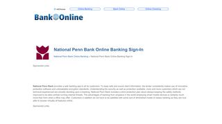 National Penn Bank Online Banking Sign-In - Bank Online