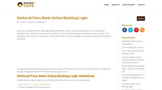 National Penn Bank Online Banking Login - Business Cafe