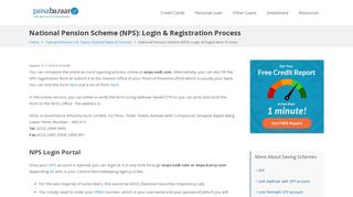 National Pension Scheme (NPS): Login & Registration Process