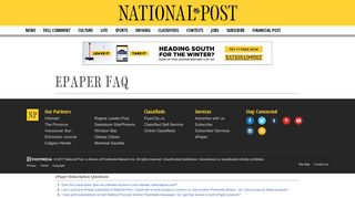 Frequently Asked Questions (FAQ) | ePaper | National Post