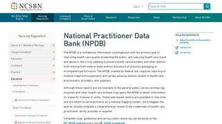 National Practitioner Data Bank (NPDB) | NCSBN