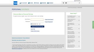 American Express National Bank - Welcome Back to Personal Savings