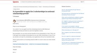 Is it possible to apply for 2 scholarships in national scholarship ...