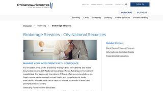 Brokerage Services - City National Securities - City National Bank