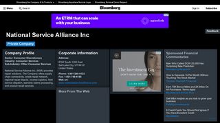 National Service Alliance Inc: Company Profile - Bloomberg