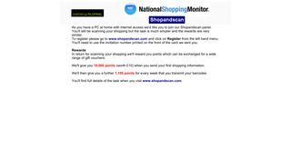 National Shopping Monitor - to visit www.nationalshoppingmonitor.com