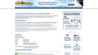 National Shopping Service - Mystery Shopping - Casino Vendors
