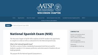 National Spanish Exam (NSE) | Wisconsin Chapter