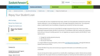 Repay Your Student Loan - Government of Saskatchewan