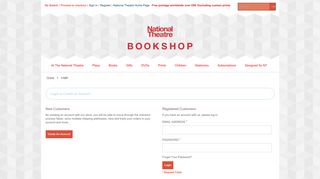 Customer Login | National Theatre Bookshop