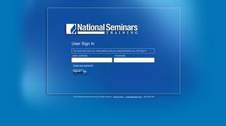 User Sign In - National Seminars Training E-Library