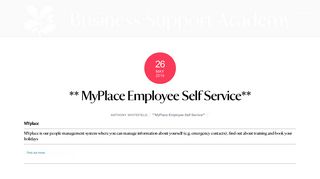 ** MyPlace Employee Self Service** – National Trust Business ...