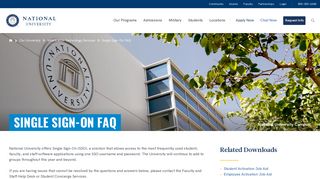 Single Sign-On FAQ - National University