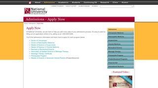 Apply Now - Admissions | National University of Health Sciences