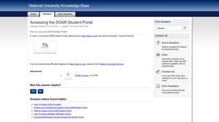 Accessing the SOAR Student Portal - National University Knowledge ...
