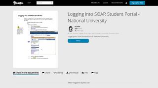 Logging into SOAR Student Portal - National University - Yumpu