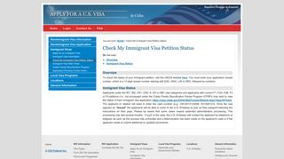 Apply for a U.S. Visa | Check My Immigrant Visa Petition Status - Cuba ...
