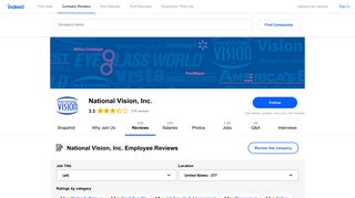 Working at National Vision, Inc.: 369 Reviews | Indeed.com