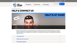 Help & contact us | The National Lottery