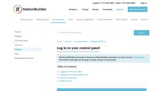 Log in to your NationBuilder control panel
