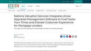 Nations Valuation Services Integrates Anow Appraisal Management ...