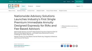 Nationwide Advisory Solutions Launches Industry's First Single ...