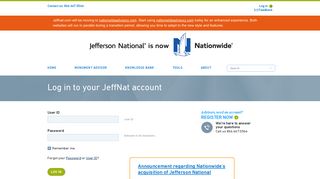 Log in here - Jefferson National