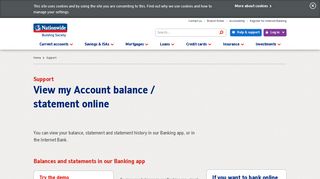 View my Account Balance Statement online | Nationwide