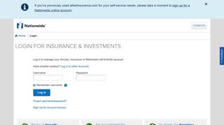 Login for Insurance & Investments | Nationwide.com