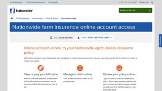 Account Access for Your Farm and Ranch Policy - Nationwide