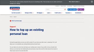 Top up my loan | Nationwide
