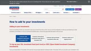 Adding to your investment funds | Nationwide