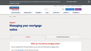 Manage your mortgage online support | Nationwide