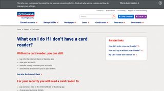 What can I do if I don't have a card reader? | Nationwide