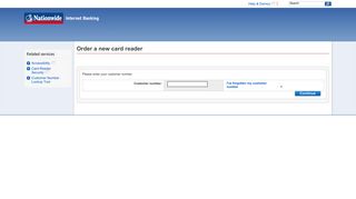 Order a new card reader - Nationwide Internet Bank