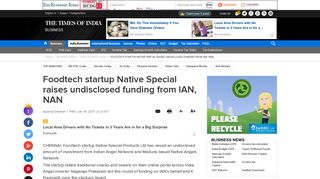 Foodtech startup Native Special raises undisclosed funding from IAN ...
