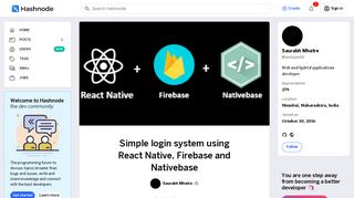 Simple login system using React Native, Firebase and Nativebase ...