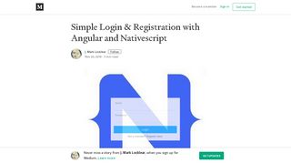 Simple Login & Registration with Angular and Nativescript - Medium