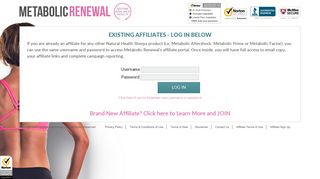 Existing Affiliates - Log in Below - Metabolic Renewal