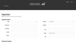 The Cleveland Museum of Natural History | Login