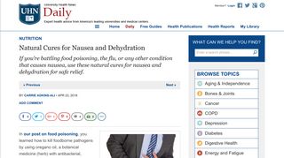 Natural Cures for Nausea and Dehydration - University Health News