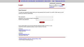 Login - password reset - Nature