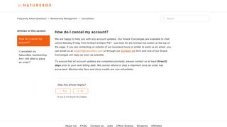 How do I cancel my account? - Frequently Asked Questions - NatureBox