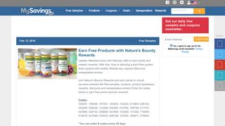 Earn Free Products with Nature's Bounty Rewards - Free Product ...
