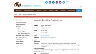 Company: Nature's Sunshine Products, Inc.: DSA