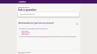 What benefits do I get from my account? - NatWest