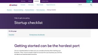 Startup checklist - NatWest business bank