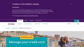 Manage your Credit Card | NatWest